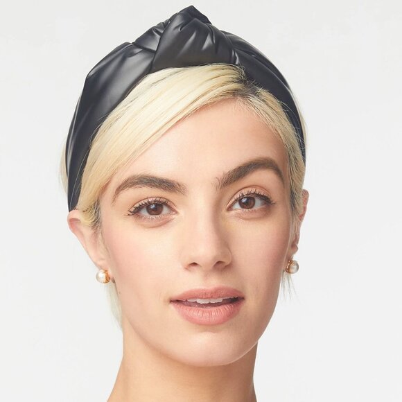 Lele Sadoughi BLACK FAUX LEATHER HEADBAND - Picture 1 of 11
